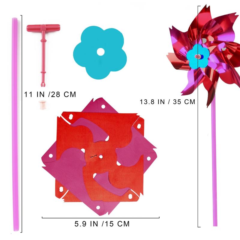 100pcs Plastic Pinwheels Kids Party Favors DIY Lawn Windmill