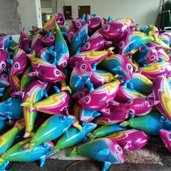 Multicolor Inflatable Dolphin Large Water Party Toy