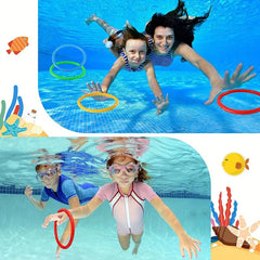 4 Pcs 14cm Kids Diving Toys Ring Toss Set for Swimming Pool
