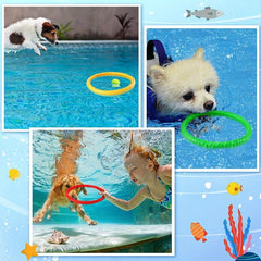 4 Pcs 14cm Kids Diving Toys Ring Toss Set for Swimming Pool