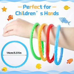 4 Pcs 14cm Kids Diving Toys Ring Toss Set for Swimming Pool