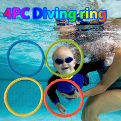 4 Pcs 14cm Kids Diving Toys Ring Toss Set for Swimming Pool