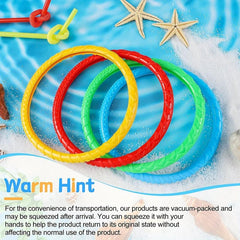 4 Pcs 14cm Kids Diving Toys Ring Toss Set for Swimming Pool