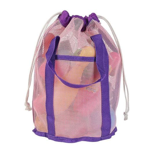 Large Mesh Beach Bag Tote Bucket Net Bag Beach Toy Storage Bag