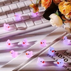 20pcs Resin Ducks for Dollhouse Decor & Crafts