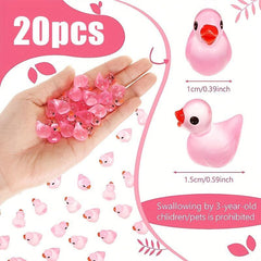 20pcs Resin Ducks for Dollhouse Decor & Crafts