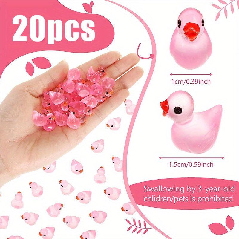 20pcs Resin Ducks for Dollhouse Decor & Crafts