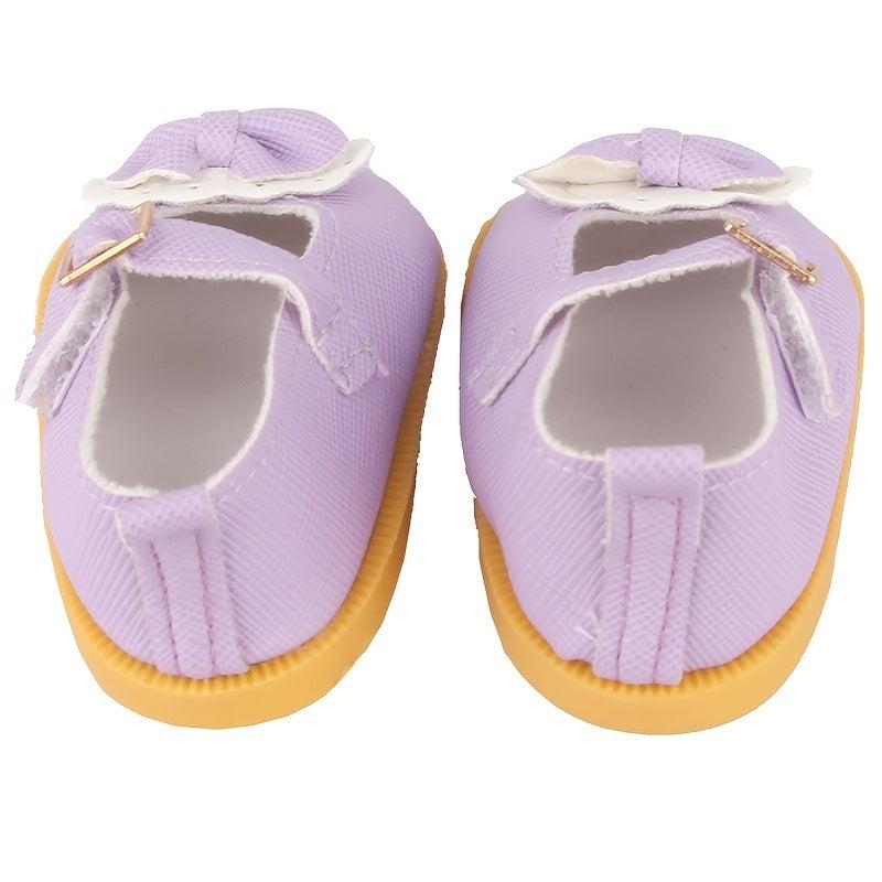 1pair 18 Inch Doll Bow Shoes Accessory for Children Girls