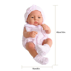 16inch Reborn Doll Silicone Vinyl 3D Skin Art Reborn Doll Simulative Baby