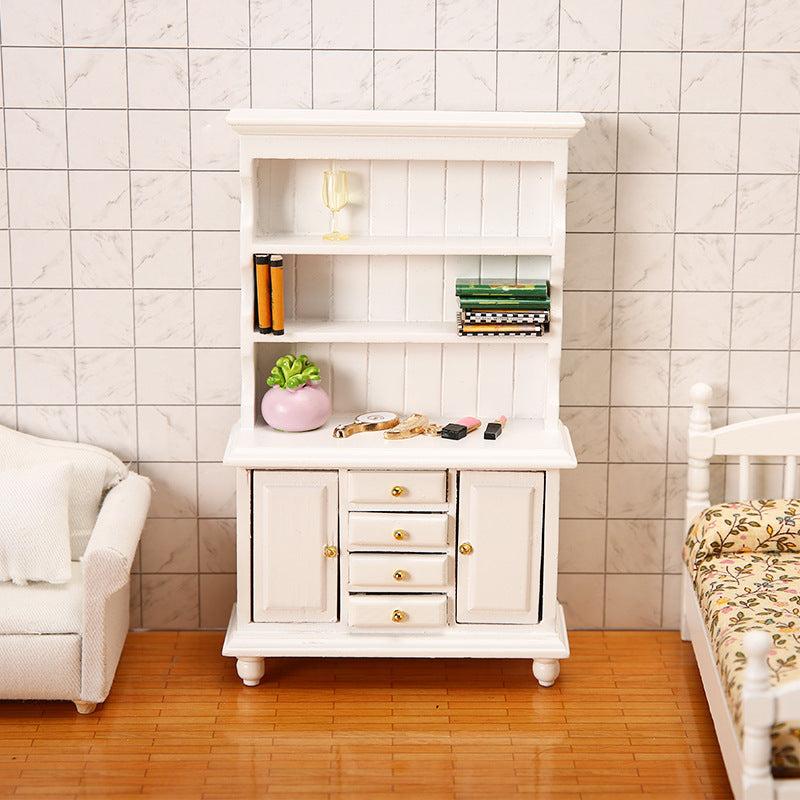 Dollhouse Wooden Wardrobe Mini Cabinet Bedroom Furniture Kit
