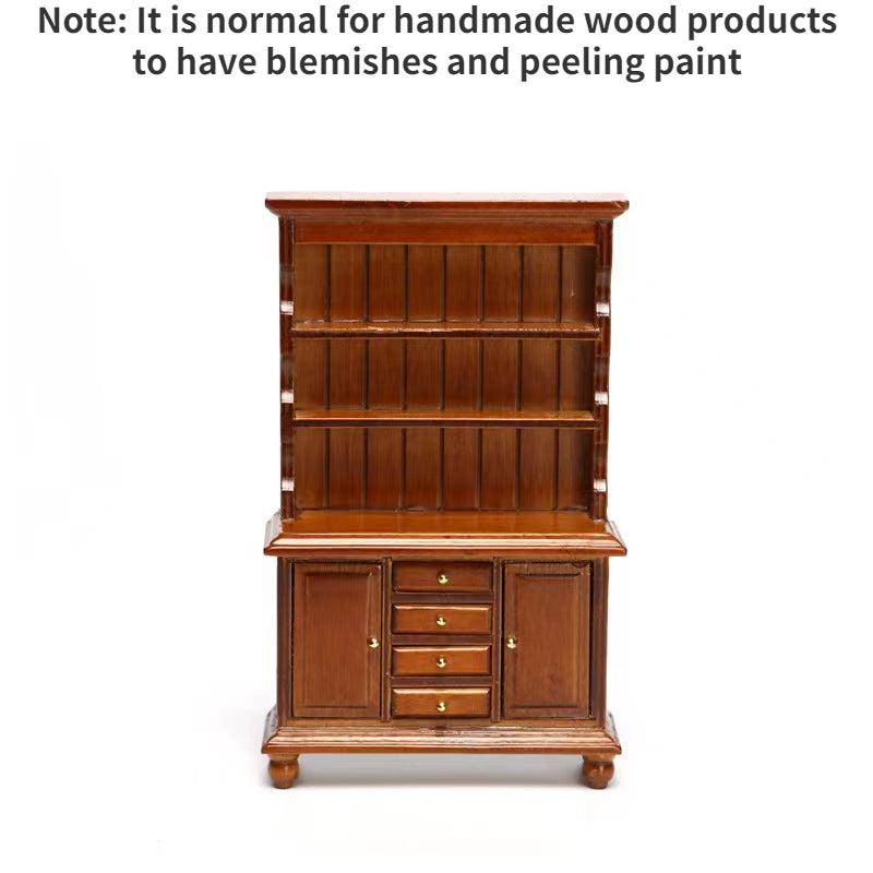 Dollhouse Wooden Wardrobe Mini Cabinet Bedroom Furniture Kit