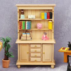 Dollhouse Wooden Wardrobe Mini Cabinet Bedroom Furniture Kit