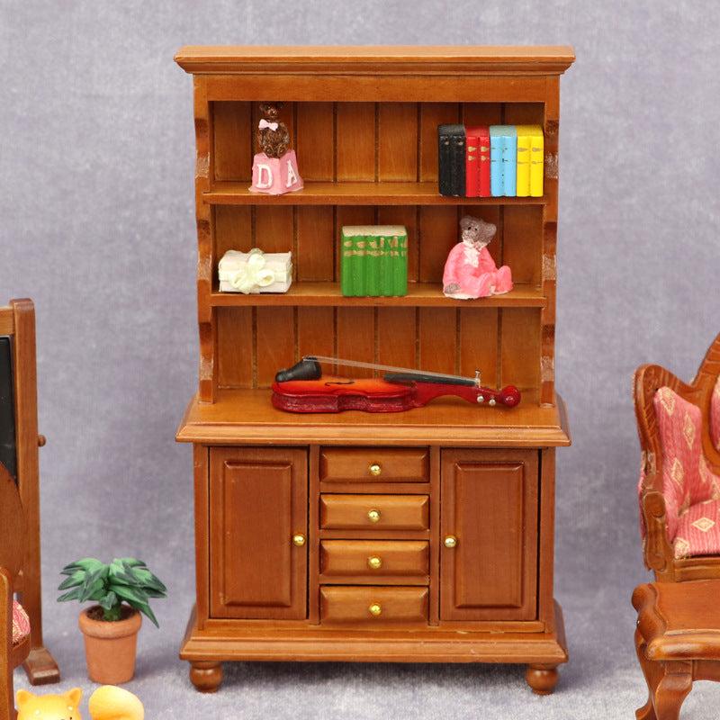 Dollhouse Wooden Wardrobe Mini Cabinet Bedroom Furniture Kit