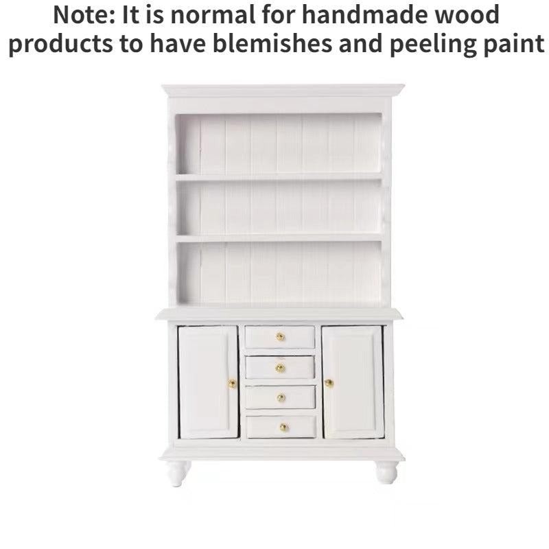 Dollhouse Wooden Wardrobe Mini Cabinet Bedroom Furniture Kit