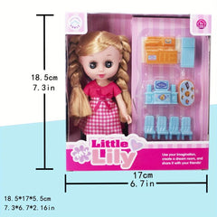 15-Piece Princess Doll Toy Set with Furniture & Accessories