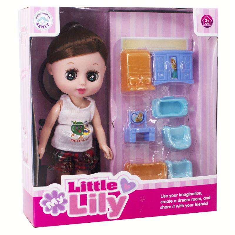 15-Piece Princess Doll Toy Set with Furniture & Accessories