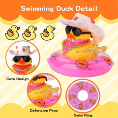 Bathtub Beach Bath Toys Water Play Yellow Duck Cowboy Hat Sunglasses Necklace