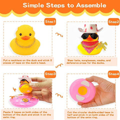 Bathtub Beach Bath Toys Water Play Yellow Duck Cowboy Hat Sunglasses Necklace