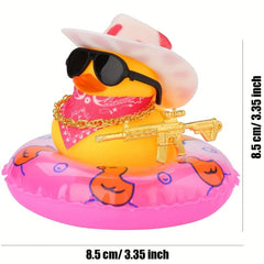 Bathtub Beach Bath Toys Water Play Yellow Duck Cowboy Hat Sunglasses Necklace