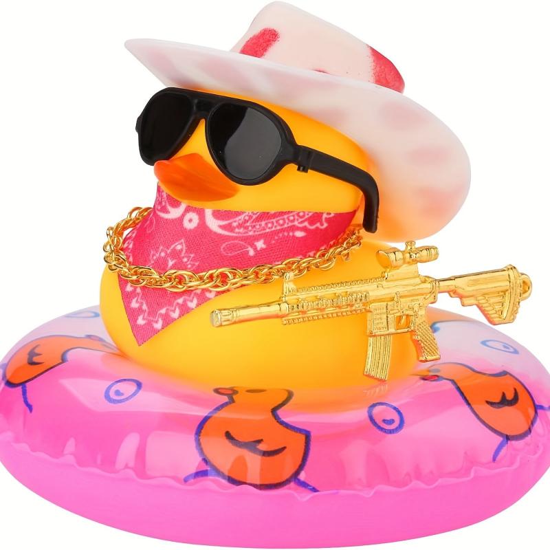 Bathtub Beach Bath Toys Water Play Yellow Duck Cowboy Hat Sunglasses Necklace