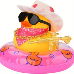 Bathtub Beach Bath Toys Water Play Yellow Duck Cowboy Hat Sunglasses Necklace