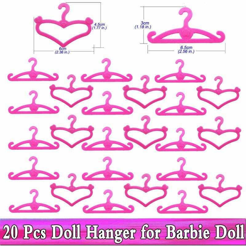 Doll Outfit Set Shoes Boots Mini Dress Handbags Crown Hangers Glasses