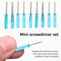 10Pcs Mini Screwdriver Set Toy 2mm Cross Word Repair Tool for Kids