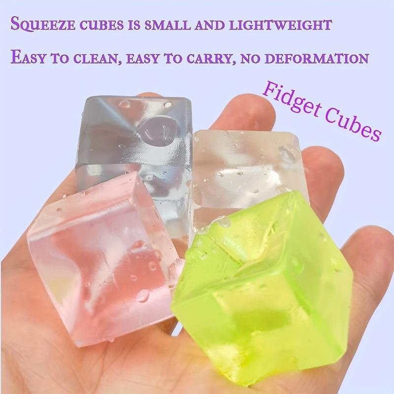 5 Pack Soft Squishy Ice Cake Cube Stress Balls Anxiety Toys Kids ADHD