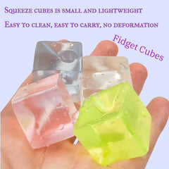 5 Pack Soft Squishy Ice Cake Cube Stress Balls Anxiety Toys Kids ADHD