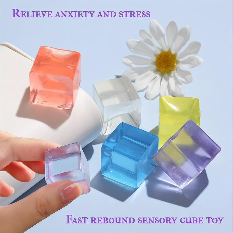 5 Pack Soft Squishy Ice Cake Cube Stress Balls Anxiety Toys Kids ADHD