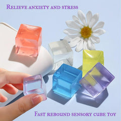 5 Pack Soft Squishy Ice Cake Cube Stress Balls Anxiety Toys Kids ADHD
