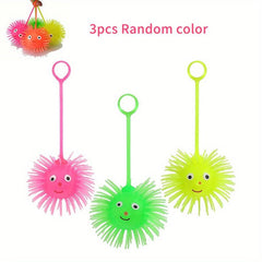 3pcs LED Puffer Ball Stress Balls Glow In Dark Fidget Toy for Party Favors