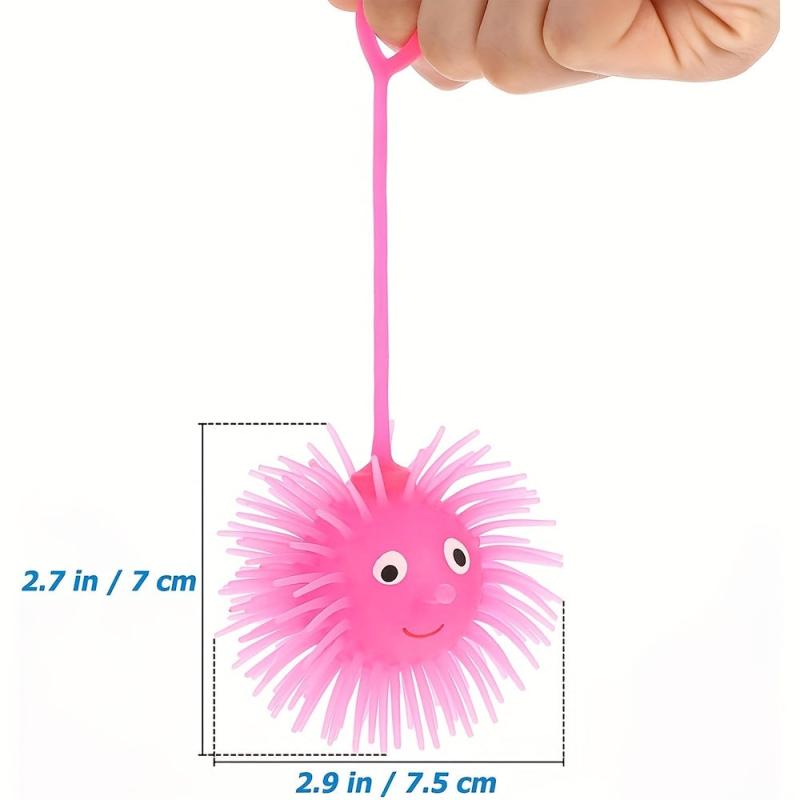 3pcs LED Puffer Ball Stress Balls Glow In Dark Fidget Toy for Party Favors