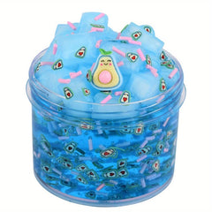 Jelly Cube Crunchy Slime Kit Yellow Purple Green Clear Soft Sludge Toy