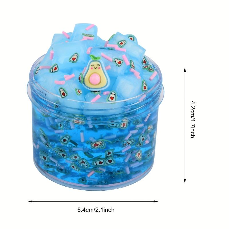 Jelly Cube Crunchy Slime Kit Yellow Purple Green Clear Soft Sludge Toy