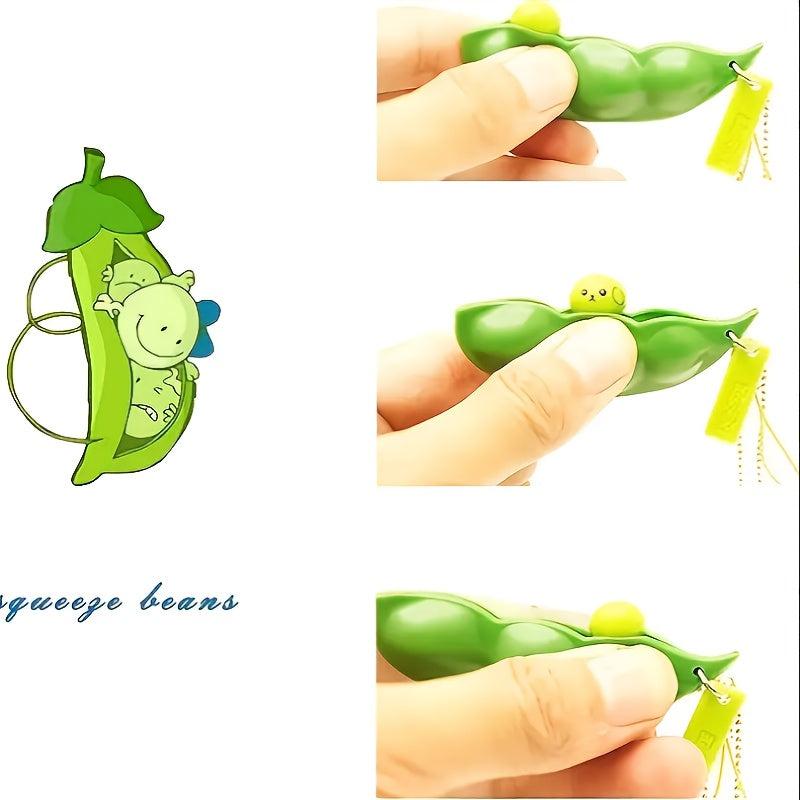 Peapods Fidget Keychain Soybean Toys for Stress Relief