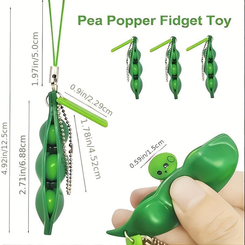Peapods Fidget Keychain Soybean Toys for Stress Relief