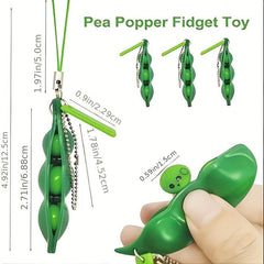 Peapods Fidget Keychain Soybean Toys for Stress Relief