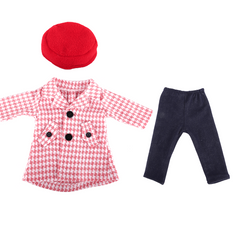 18 Inch Doll Lattice Coat Pant Cap Set (Doll Not Included)