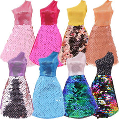 Mermaid Skirt Long Dress with Sequins