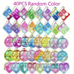 40Pcs 24Pcs Mini Pop Fidget Toy Pack Kit Keychain Stress Relief Hand Toys