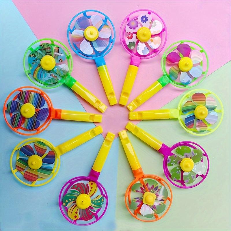 10pcs Candy Whistle Windmill Small Toy Funny Whistle Windmill Gift