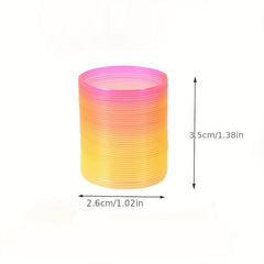 Magic Rainbow Circle Toy Kids Puzzle Stretch Pull Ring Balance Colorful Spring