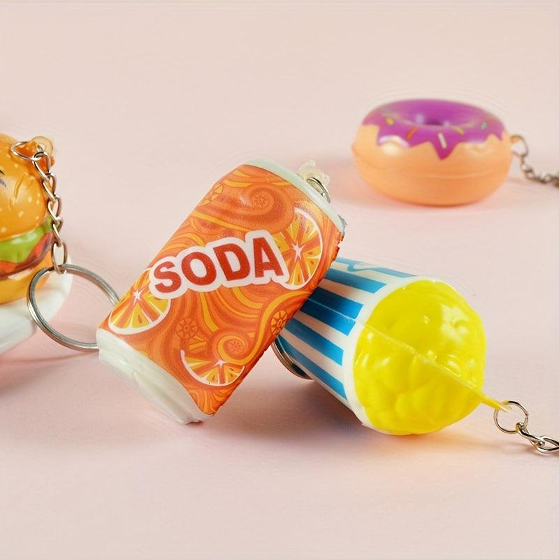 6pcs Soft Slow Bounce Cartoon Food Pinching Music Toys