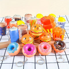 6pcs Soft Slow Bounce Cartoon Food Pinching Music Toys