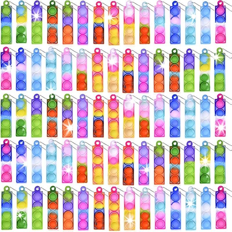 30pcs Mini Pop Keychain Fidget Toys Bulk Stress Relief Hand Toys For Kids