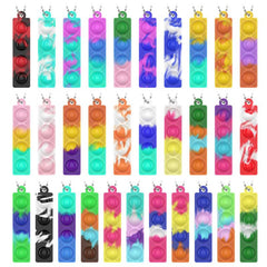 30pcs Mini Pop Keychain Fidget Toys Bulk Stress Relief Hand Toys For Kids