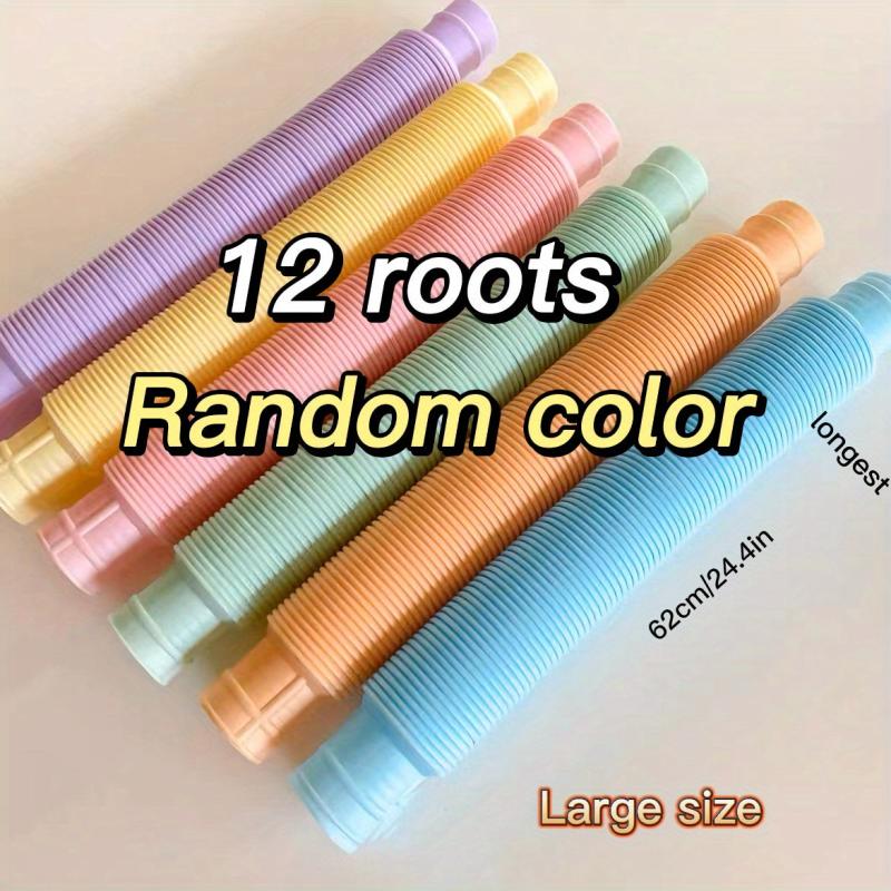 12pcs Induction Tube Toy Colorful Bubble Decompression Large 61 Small 35 05cm