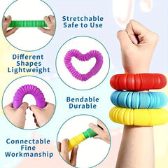 12pcs Induction Tube Toy Colorful Bubble Decompression Large 61 Small 35 05cm