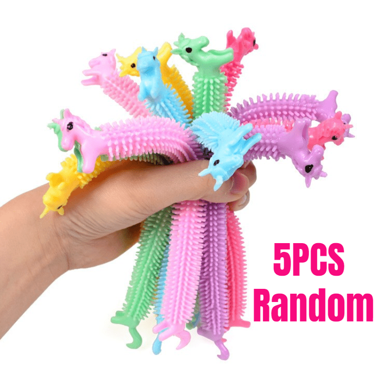 5pcs Mini Noodle Stretch TPR Rope Fidget Unicorn Squish Sensory Vent Toy